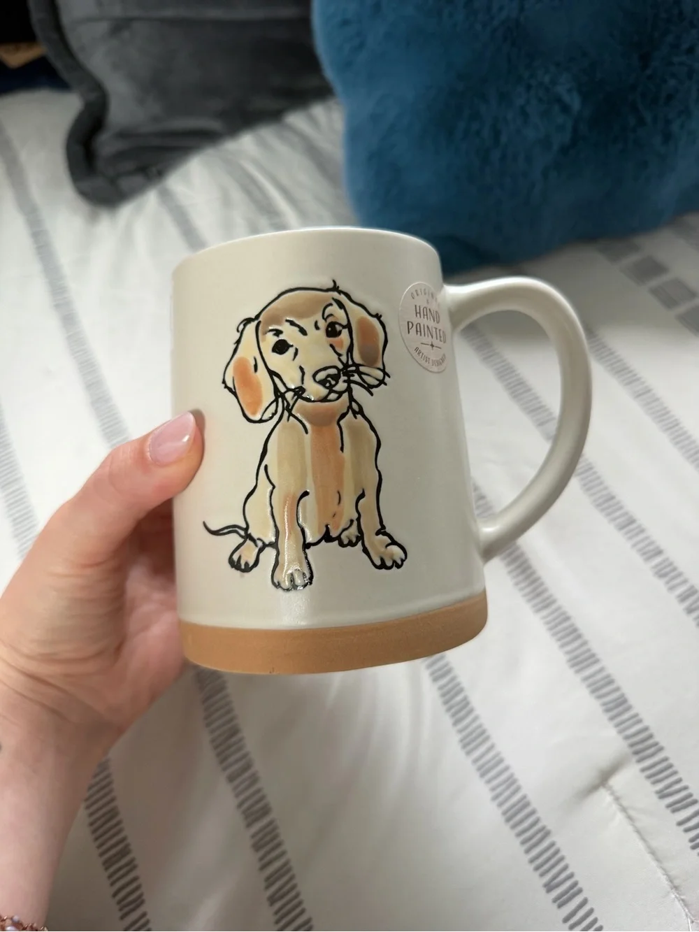 Cream Ceramic Dachshund Mug 18oz